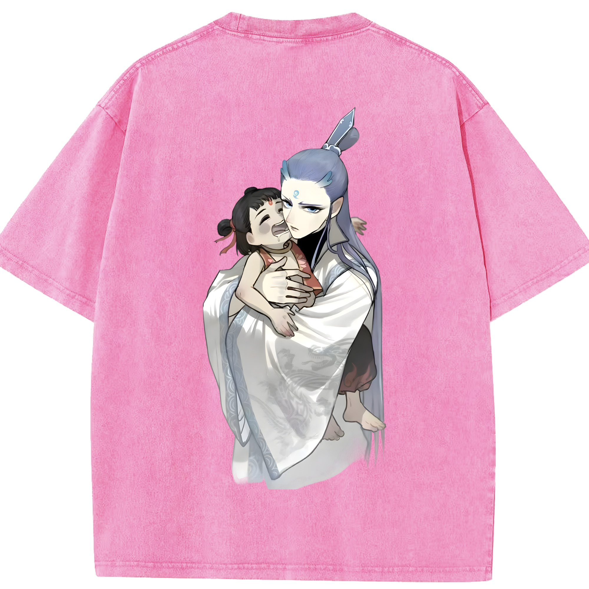 （画像用） Ne Zha 2 ナタ 魔童の大暴れ 綿100% ヴィンテージ風 半袖Tシャツ（背面プリント）